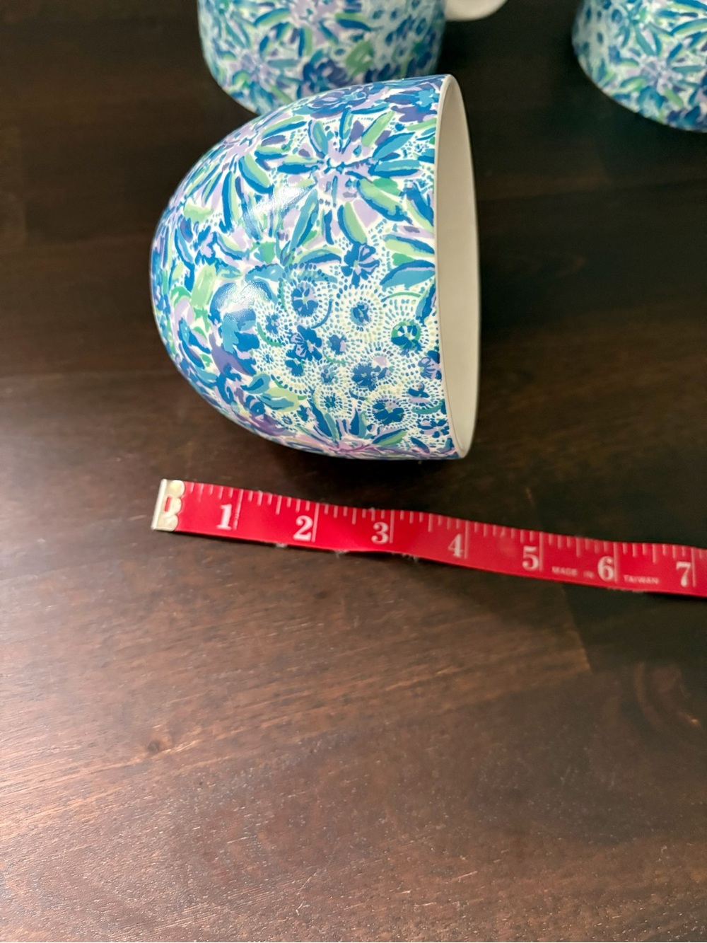Lily Pulitzer Floral Blue Ceramic Mugs - Set of 3 - Picture 9 of 11
